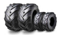 Set of 4 Wanda 15X6-6 & 23X10.5-12 Lug Tires for Lawn Mower (N/A)