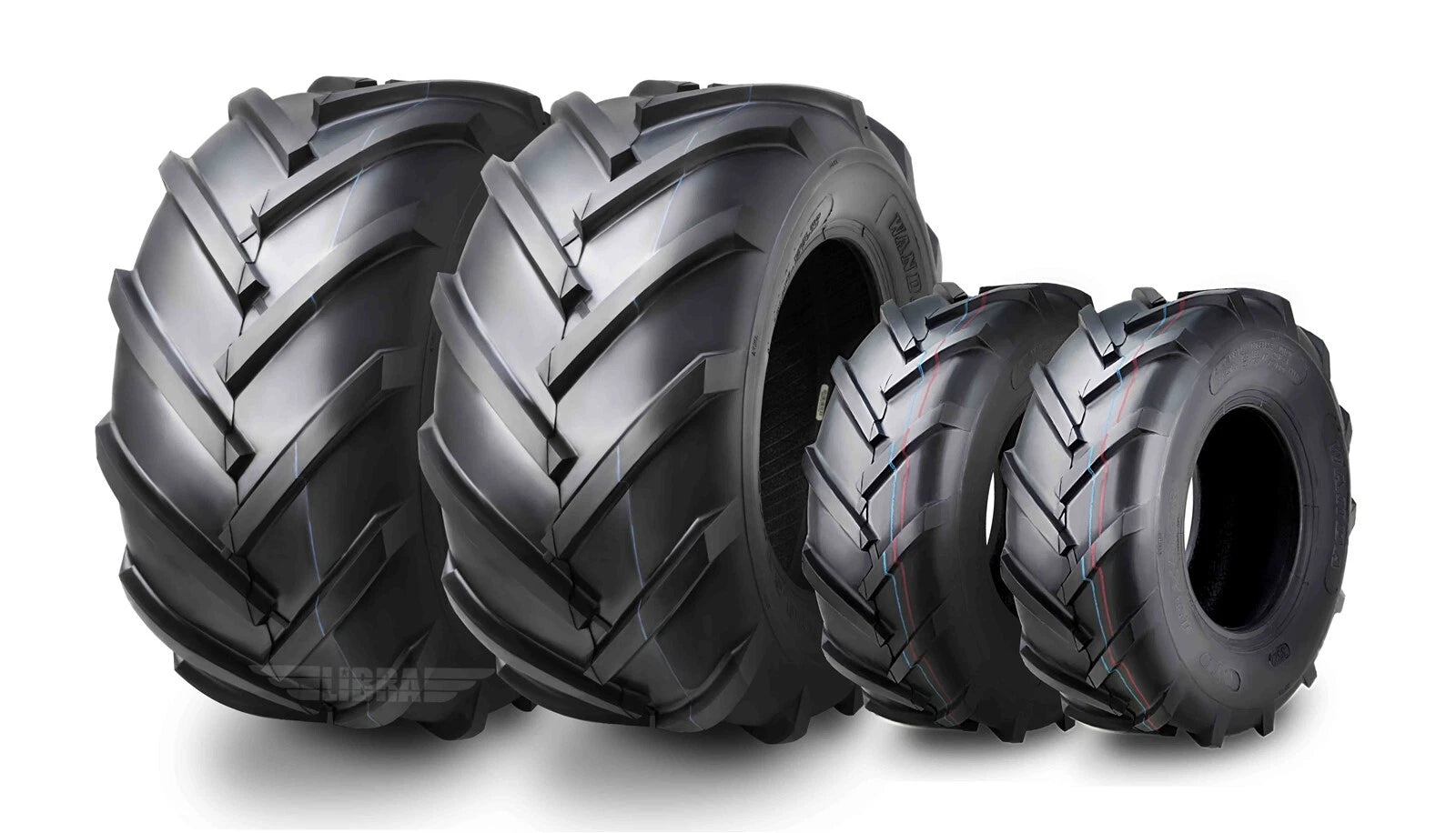 Set of 4 Wanda 15X6-6 & 23X10.5-12 Lug Tires for Lawn Mower (N/A)