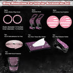 Bling USA Flag Cup Coaster Trim Interior Decor Kit for Fashion Pink (-)