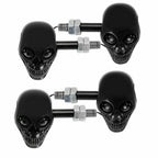 4Pcs Black Skull LED Turn Signal Lamps for Harley/Ducati/BMW