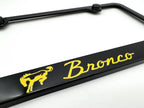 License Plate Frame Black Plastic with Vintage Ford Bronco Emblem for Ford Bronco (1966–1996)