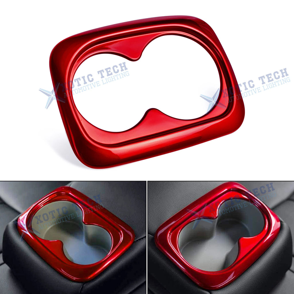 Red Interior ABS Cup Holder Cover Trim for Honda Civic 2016–2021