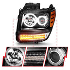 Projector Headlight Set Left Right for 2007-2011 Dodge Nitro Halo Style