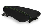 Console Lid Armrest Cover for Hyundai Kona (2018–2020) Carbon Fiber Green Stitch