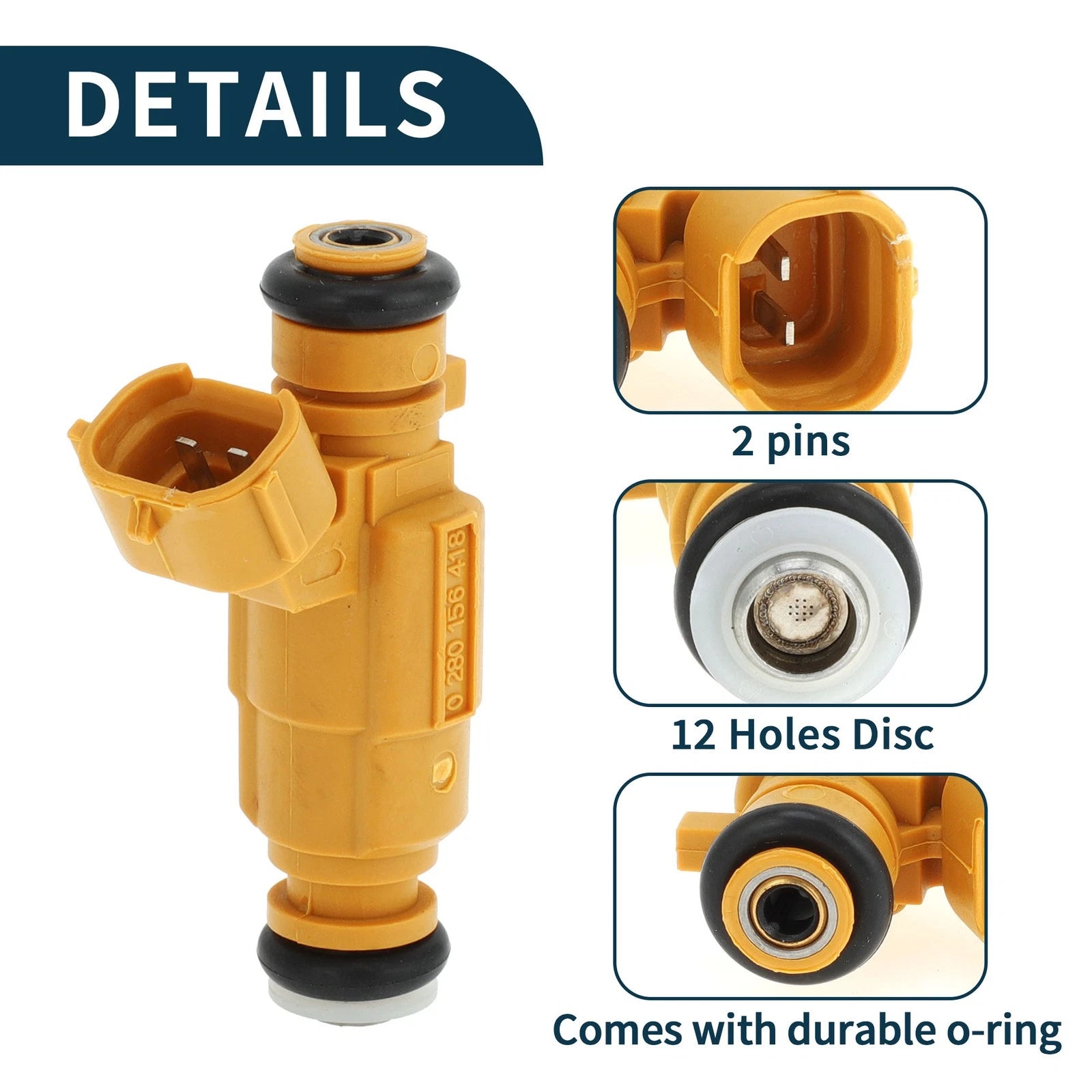 Fuel Injector No. 16600-8W80A for Nissan Tiida 1.8L (2009–2016) 1 Pc Yellow