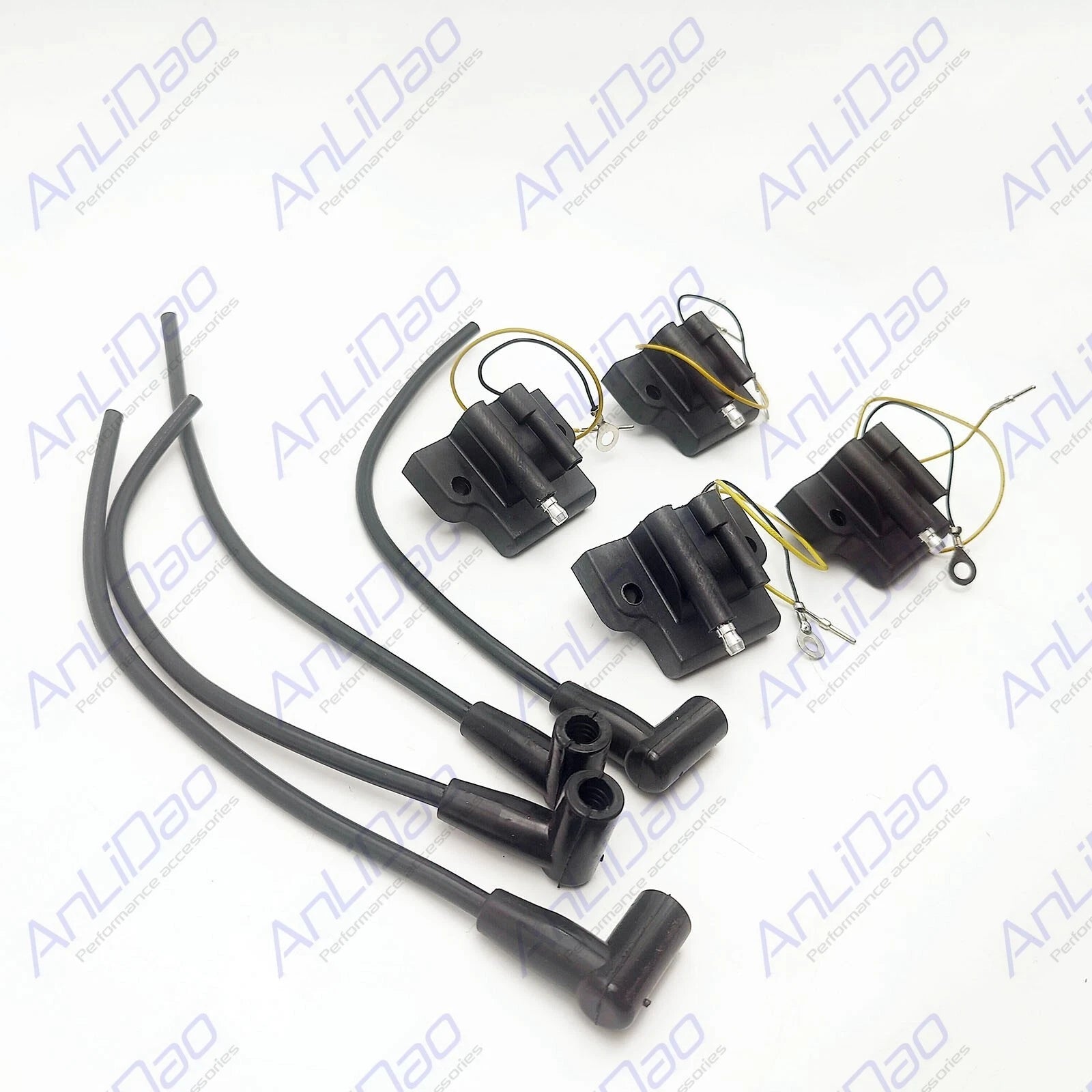 Set of 4 Ignition Coils for Johnson Evinrude Outboard (18-5176, 0582106, 0582366, 0581998)