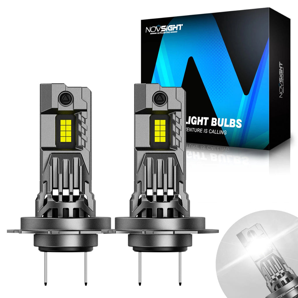 H7 LED Headlight Bulbs Combo for NOVSIGHT (6500K, 24000LM, 100W)