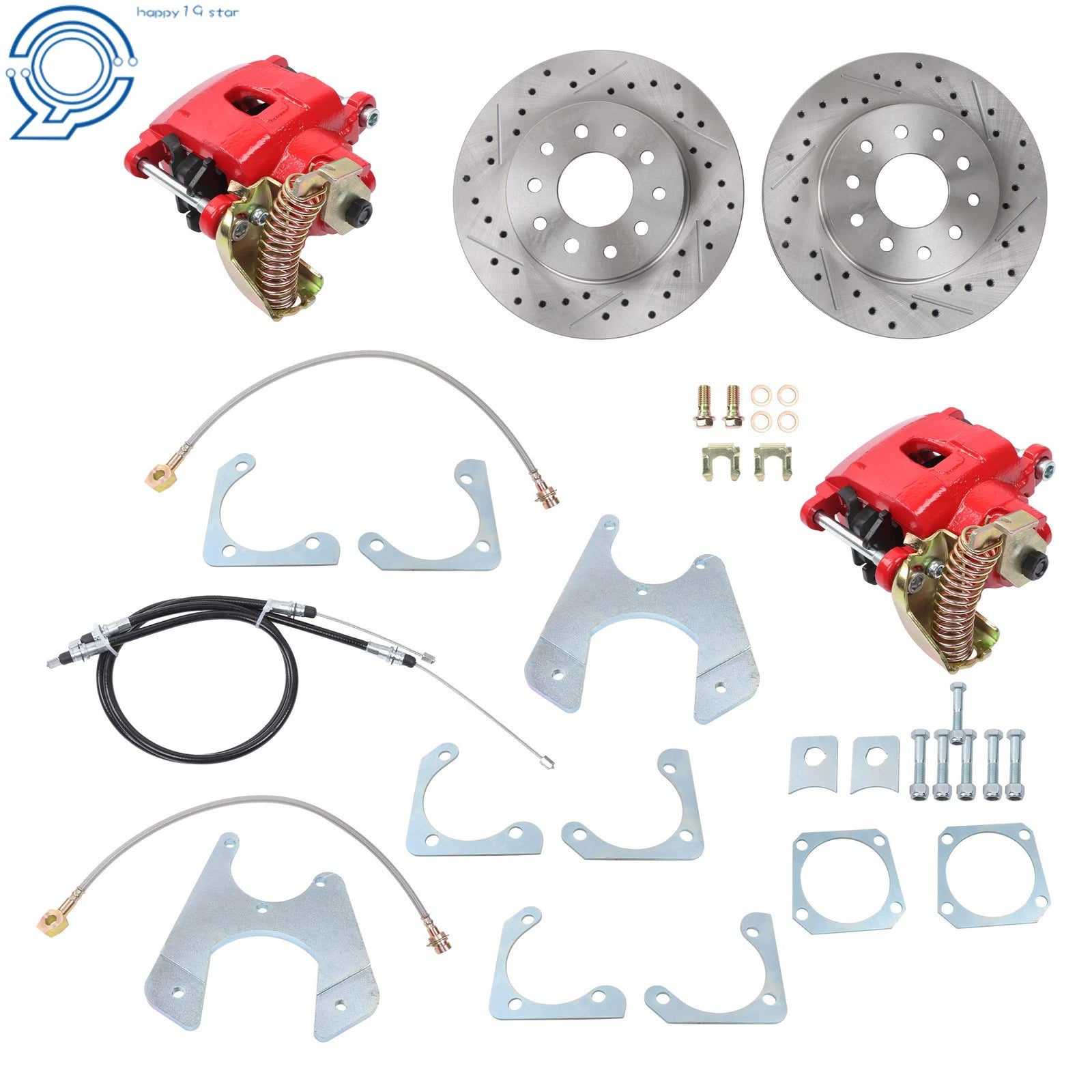 Rear Disc Brake Kit for Chevelle GTO El Camino (1964–1972) - Red Calipers