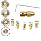 7x Brass Collet Drill Chucks Adapter for Motor Shaft (2.35/3.17/4.05/5.05mm)