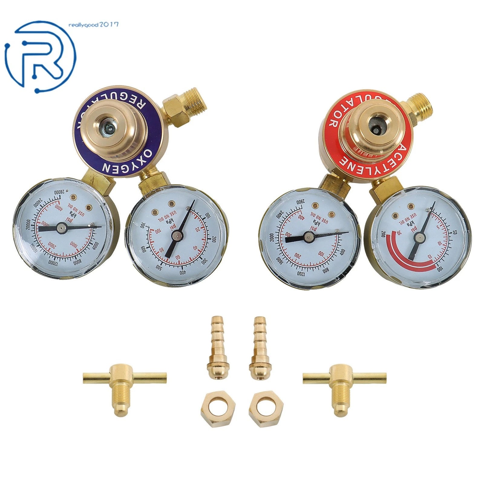 Oxygen Acetylene Dual Gauge Regulator for Welding Cutting Torch (CGA540, CGA200)