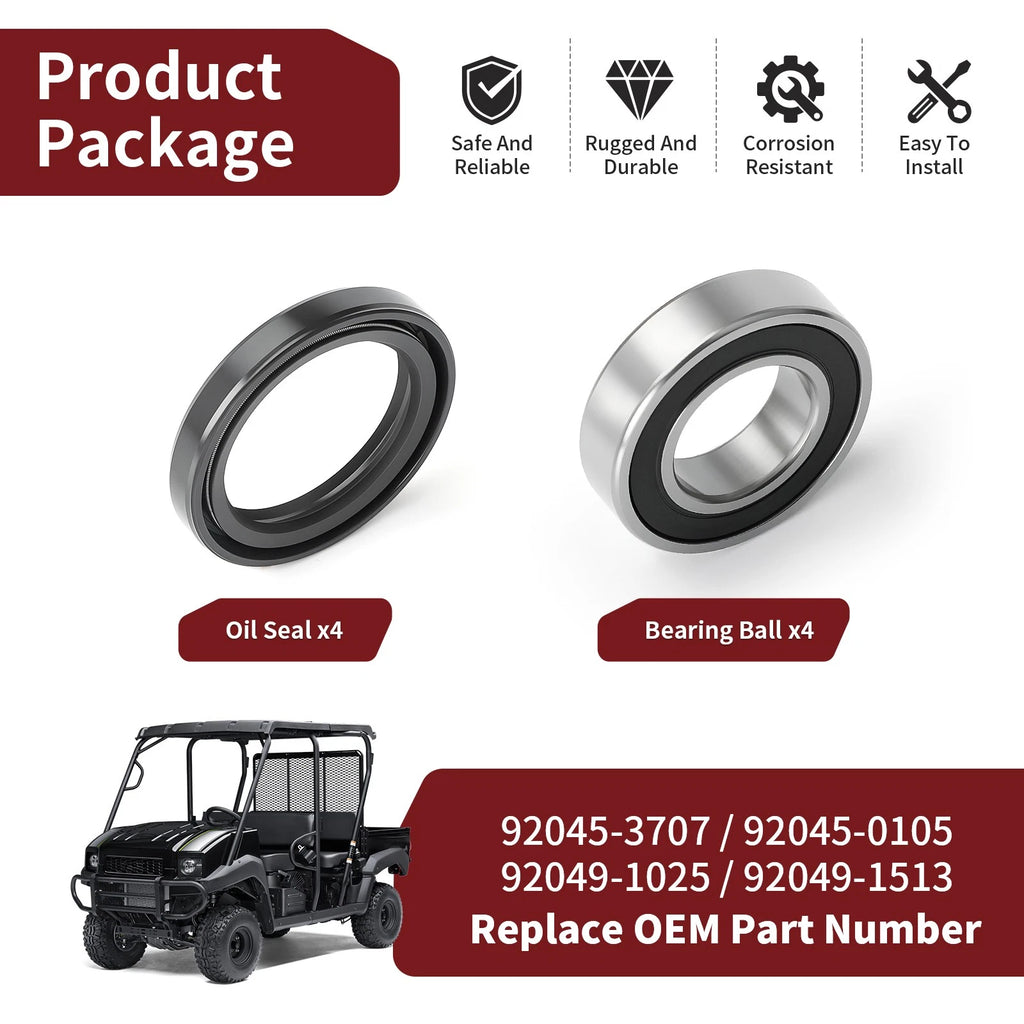 Front Wheel Bearings Seals for Kawasaki Mule (2010-2020)