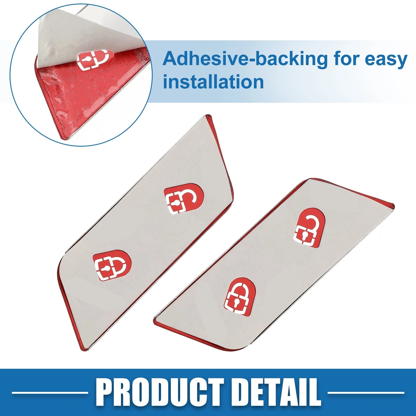 2pcs Inner Door Lock Unlock Button Cover for Volkswagen  Aluminum Alloy Red