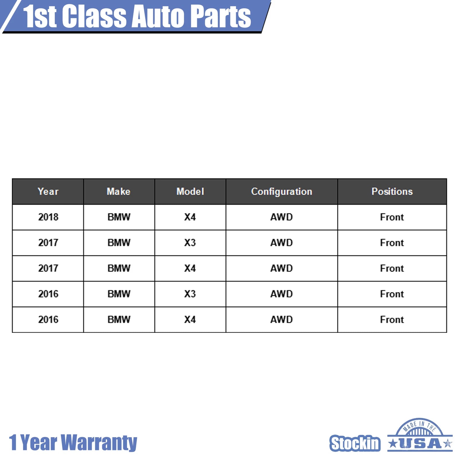 Front Drive Shaft Assembly for BMW X3 X4 (2011-2017)