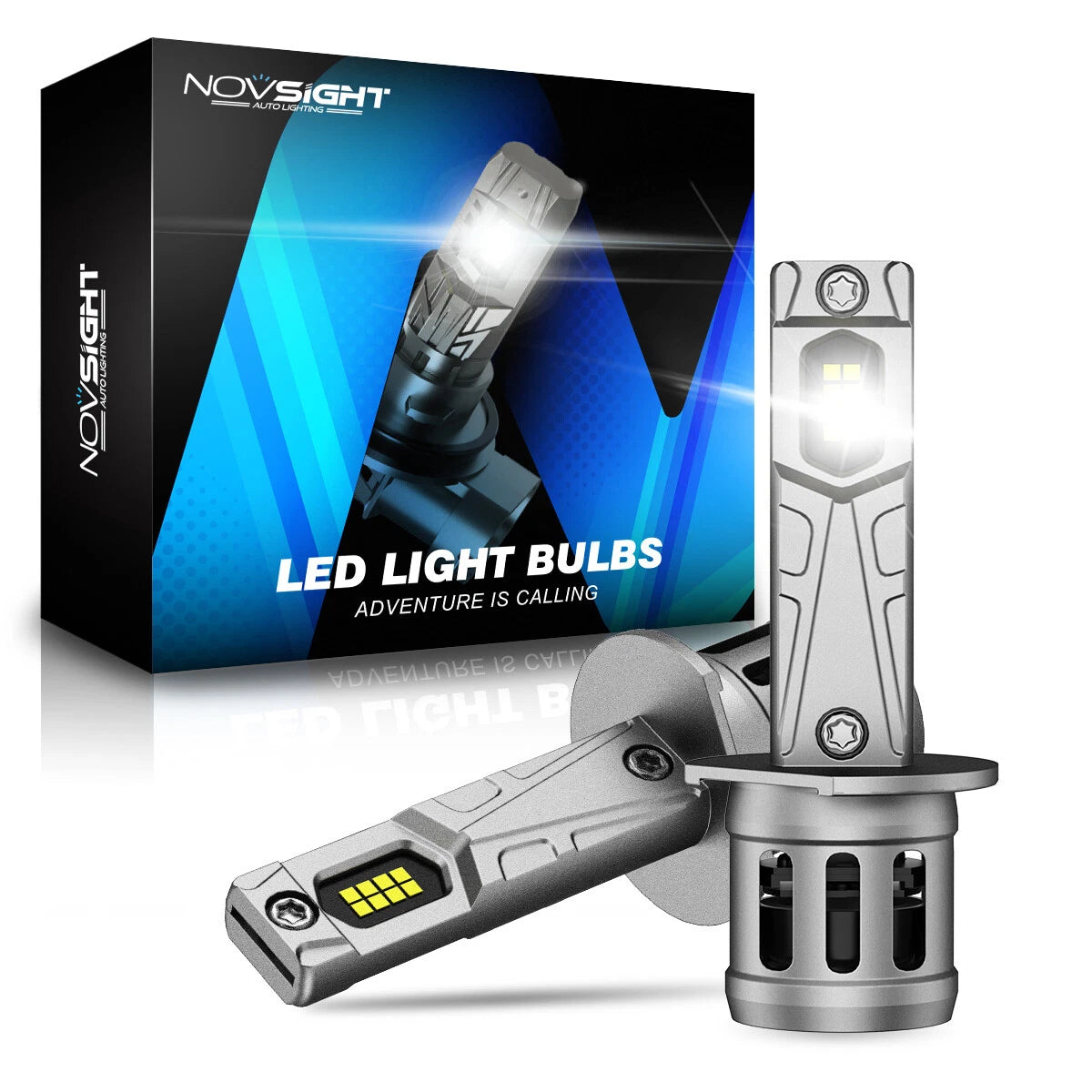 H1 LED Headlight Bulbs Conversion Kit for NOVSIGHT (6500K, 20000LM)