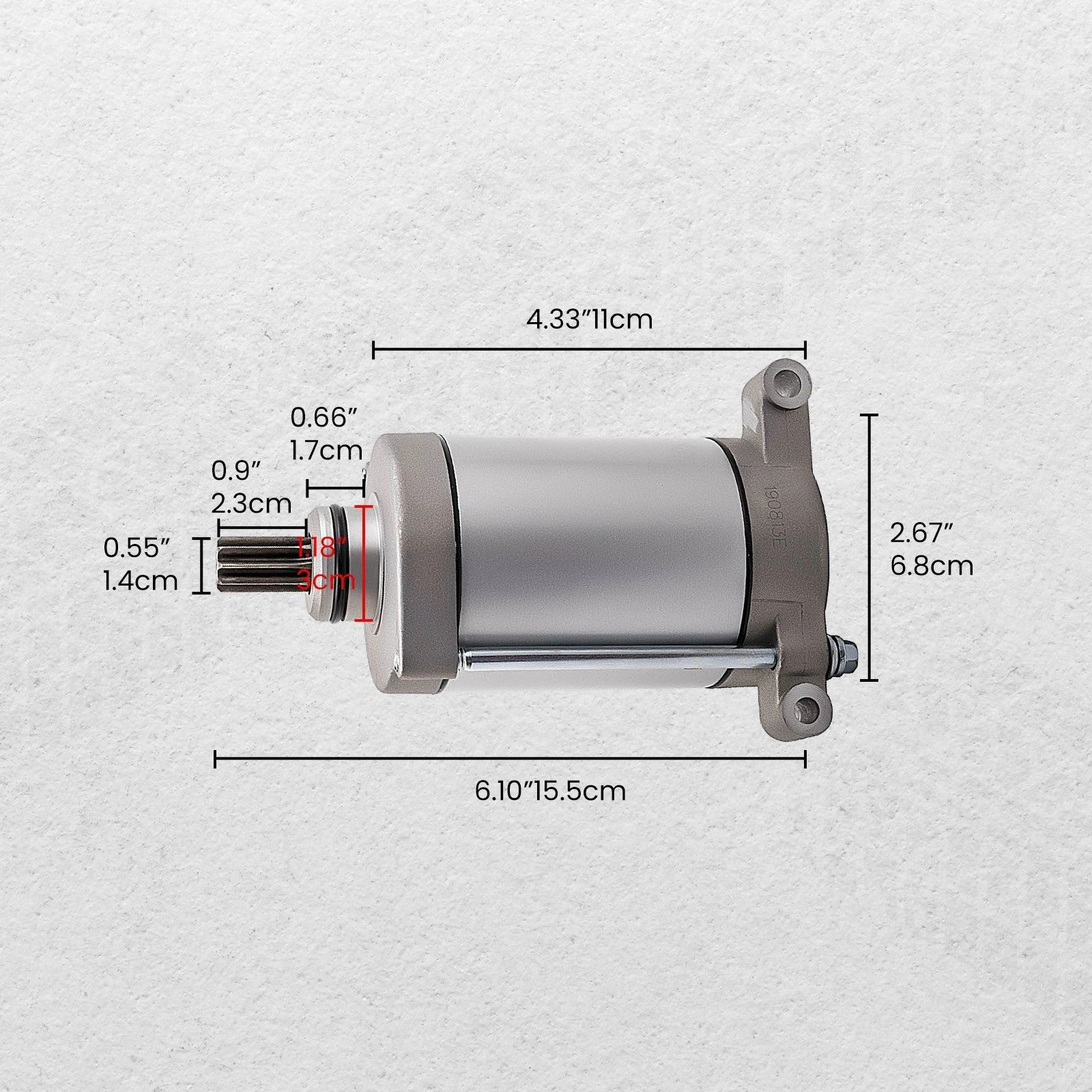 Starter Motor for Yamaha Rhino 450 YXR450F (2006–2009) / 660 YXR660F (2004–2007)