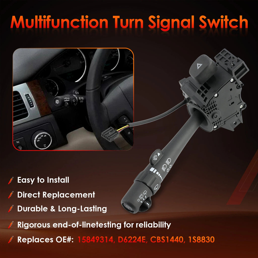 Turn Signal Windshield Wiper Switch for Chevy Tahoe Suburban GMC Yukon (2007-2014)