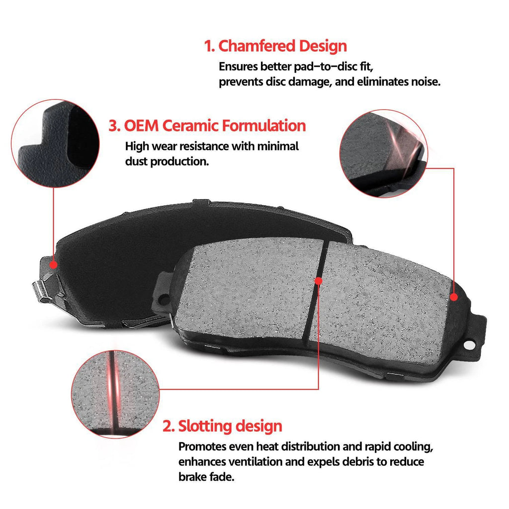 Front Drilled Rotors & Ceramic Brake Pads for Nissan Versa Sentra (2007–2012)