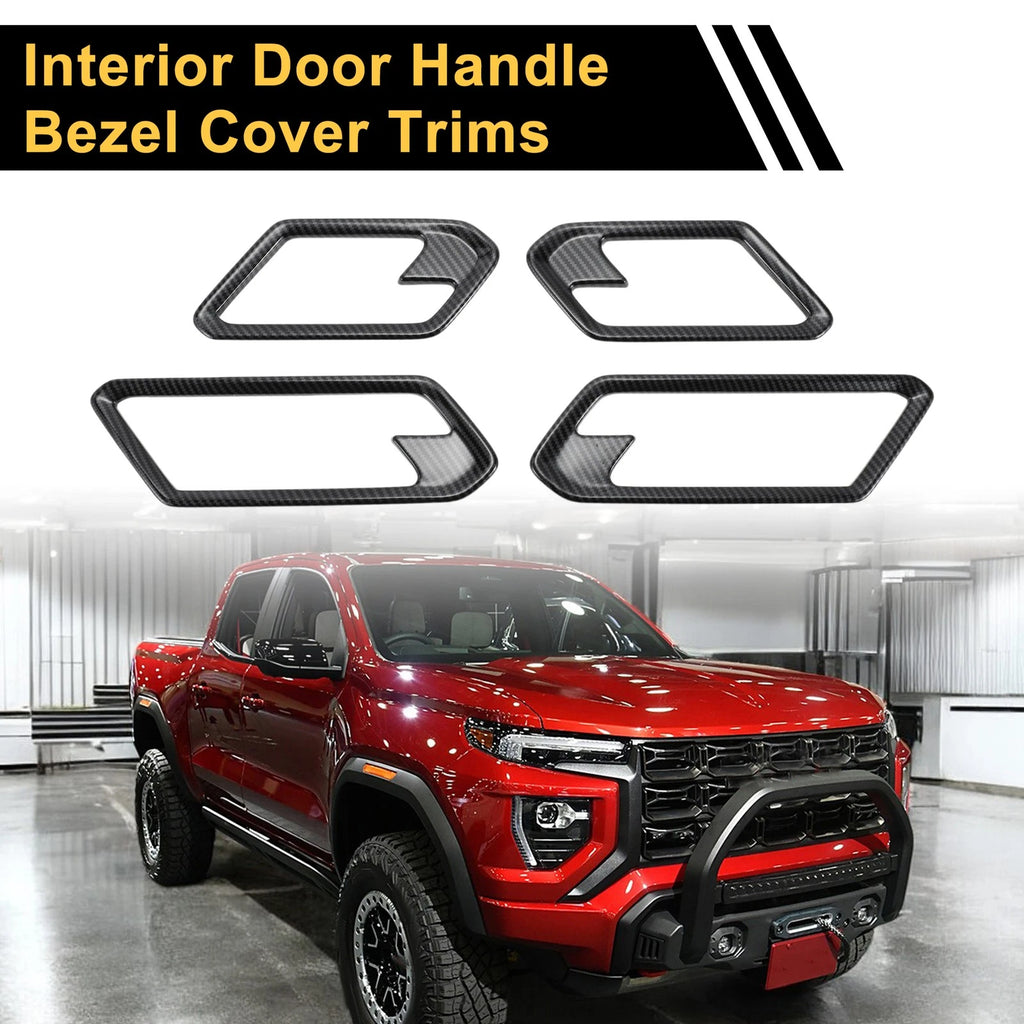 Interior Door Handle Bezel Cover for Chevy Colorado (2023–2024) Carbon Fiber