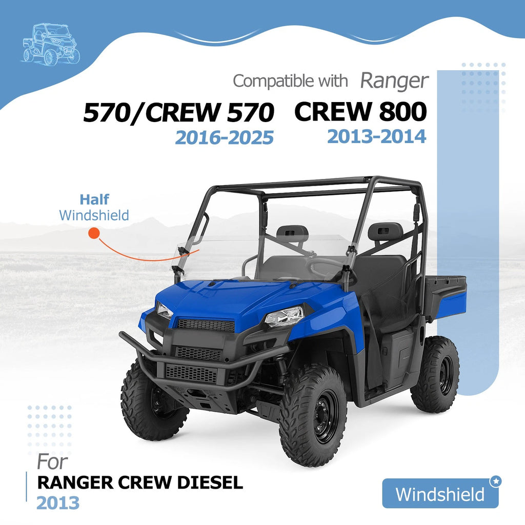 Front Half Windshield Clear for Polaris Ranger 570 (2017–2025)