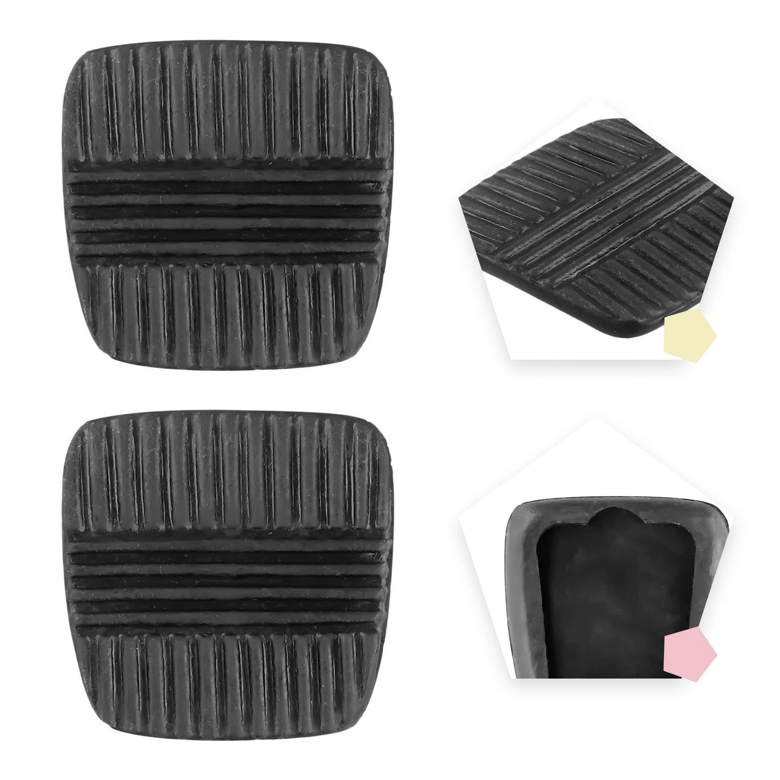 Set of 2 Brake Clutch Pedal Rubber Pads for
