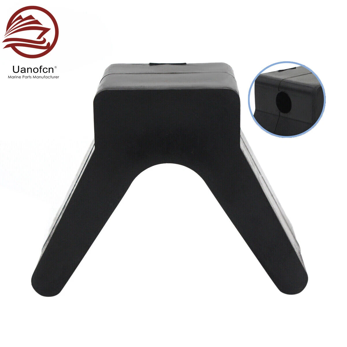 V Bow Stop for Boat Trailer (Non Marking Polyurethane, 2 Inch Mounting Width)
