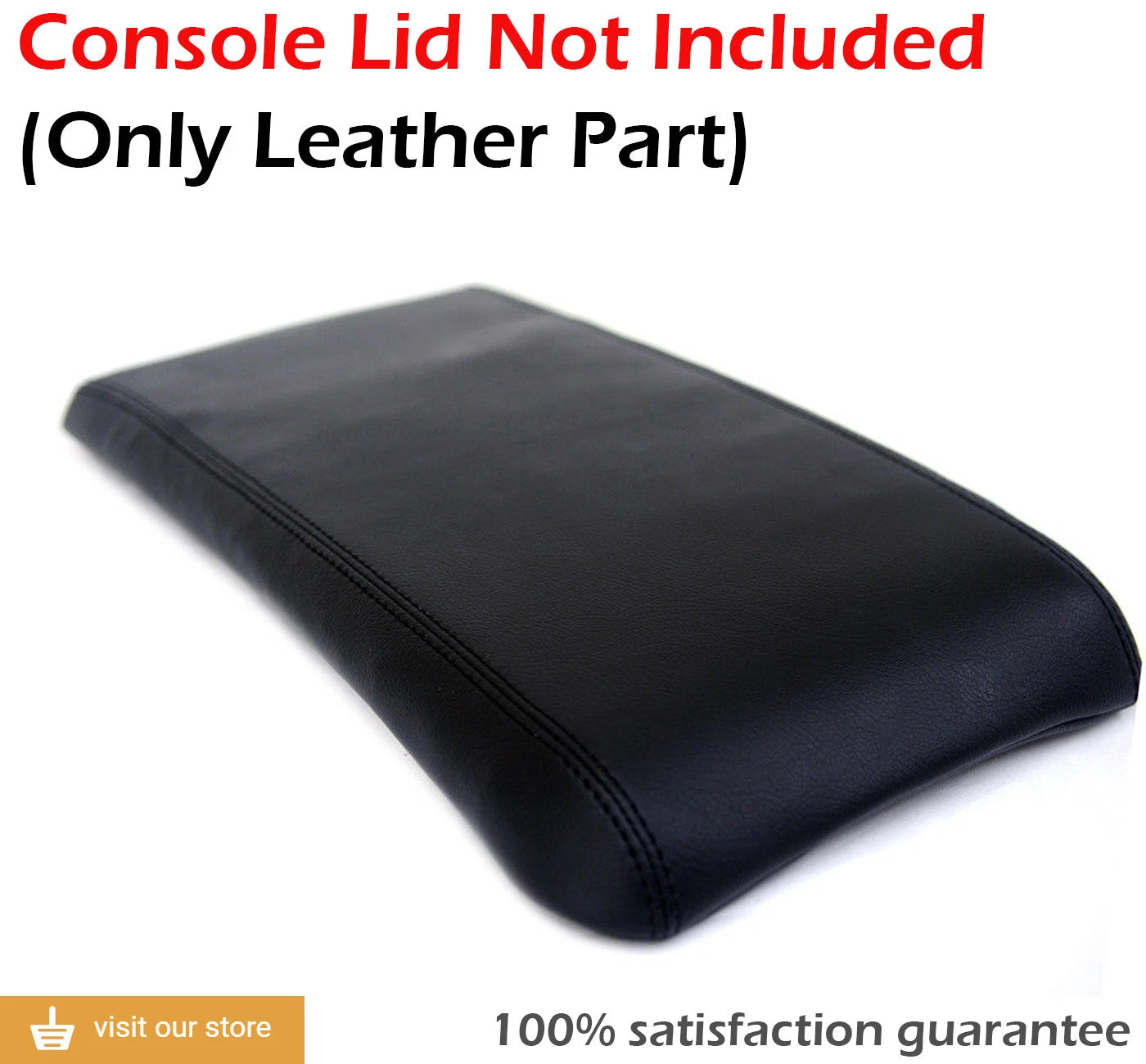Leather Synthetic Console Armrest Cover for Dodge Dakota (2006–2010) Black