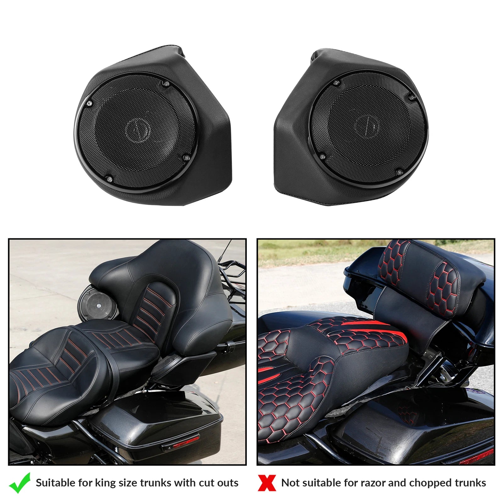 6.5" Rear Speaker Pods for Harley Touring King Street Glide (2014–2024)