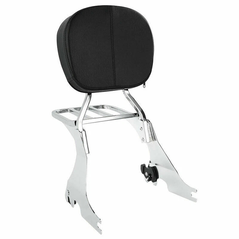 Sissy Bar Backrest Luggage Rack for Harley Sportster XL883 XL1200 (2004–2021) Chrome
