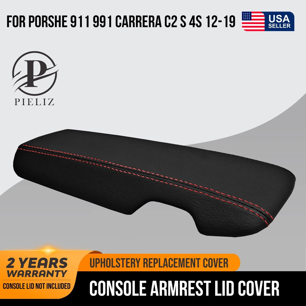 Console Lid Armrest Cover for Porsche 911 991 (2012–2019) - Red Stitch