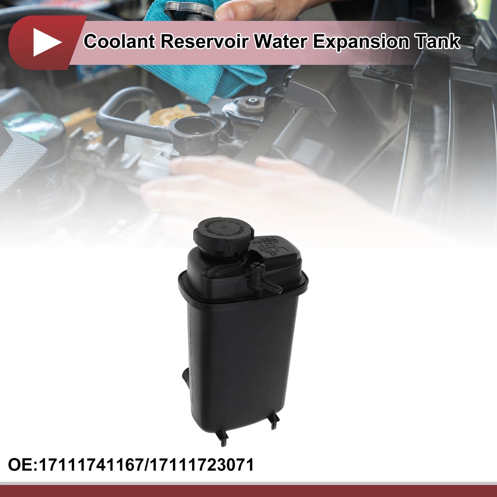 Coolant Expansion Overflow Tank with Cap No. 17111741167 for BMW 540i 740i 840Ci (1995–2001)