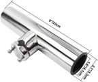 Set of 4 Stainless Steel Clamp On Fishing Rod Holders for Boat (7/8"-1")