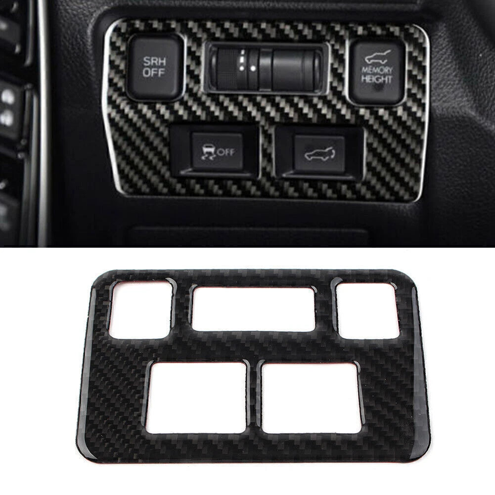 Carbon Fiber Front Headlight Button Frame Cover Trim for Subaru Forester (2013–2018)