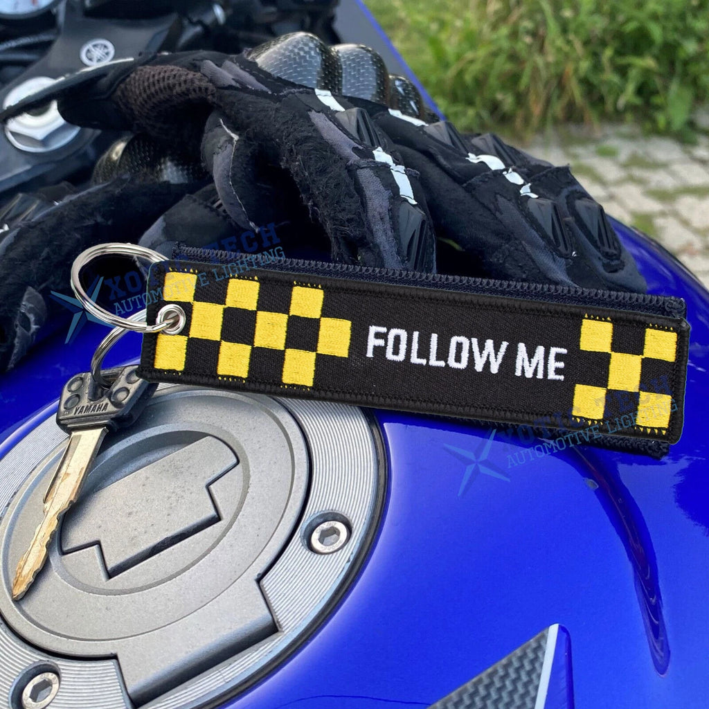 Funny Men Cool Double Side Embroidery Car Auto Motorcycle Slogan Keychain Tag for 2x