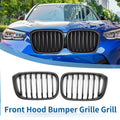 Front Upper Bumper Grille Matte Black Signal Slat for BMW X3 G01 (2020-2023)