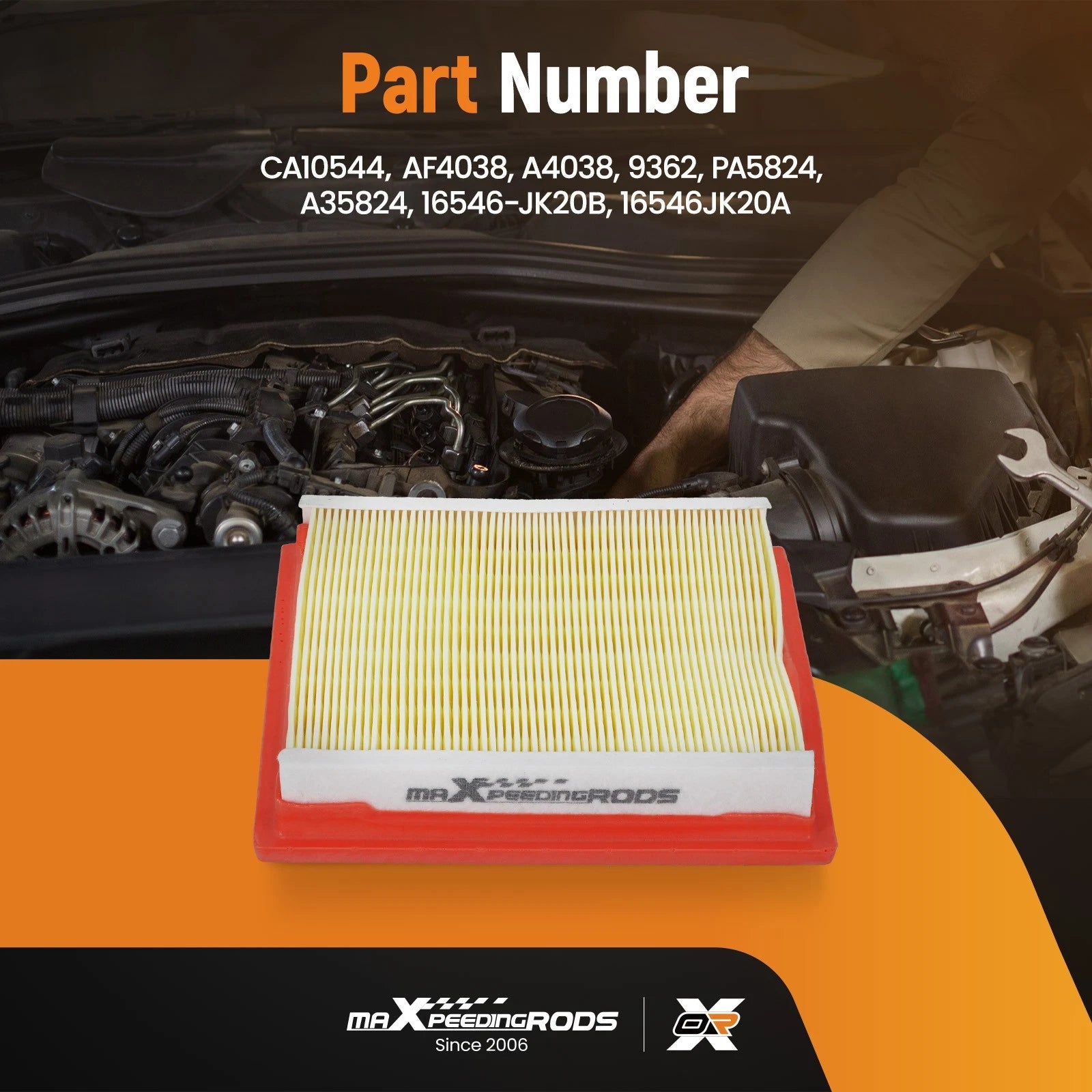 Set of 2 Engine Air Filters for INFINITI EX37 G25 Q40 (2011–2015)