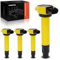 Set of 4 Yellow Ignition Coils for Mitsubishi Outlander (2008–2013)