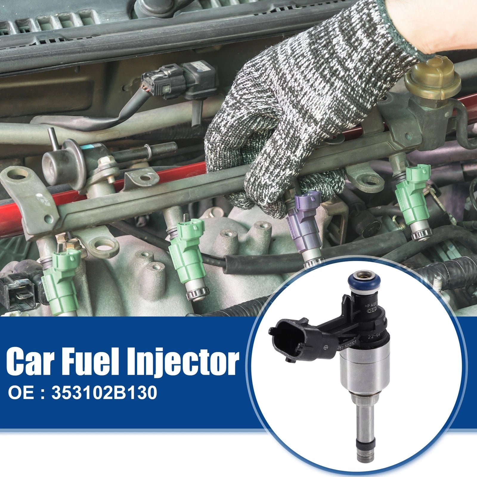 Set of 4 Fuel Injector Nozzles for Hyundai Accent 1.6L (2012–2017) NO.353102B130