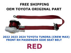 Front Right Side Seat Belt for Toyota Tundra Crew Max (2022–2024) - Red