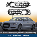 1 Pair Front Fog Light Grill for Audi A3 (2009–2012) No. 8P0807682K/8P0807681AF