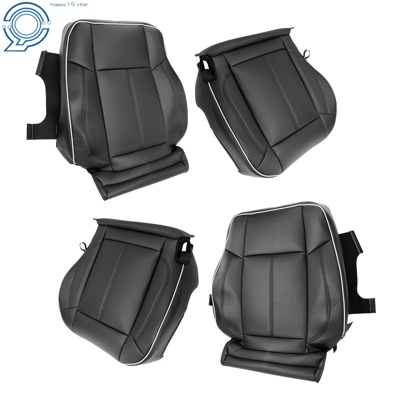 Set of 2 Front Leather Seat Covers for Hummer H3 (2006–2010) Black