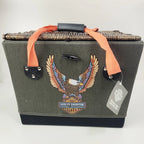 Picnic Basket with Wicker Lid & Handles for Harley-Davidson (Vivid Bar & Shield)