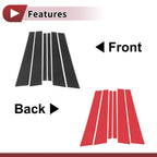 Door Pillar Window Trim for Ford Crown Victoria (1998–2008) Carbon Fiber Black