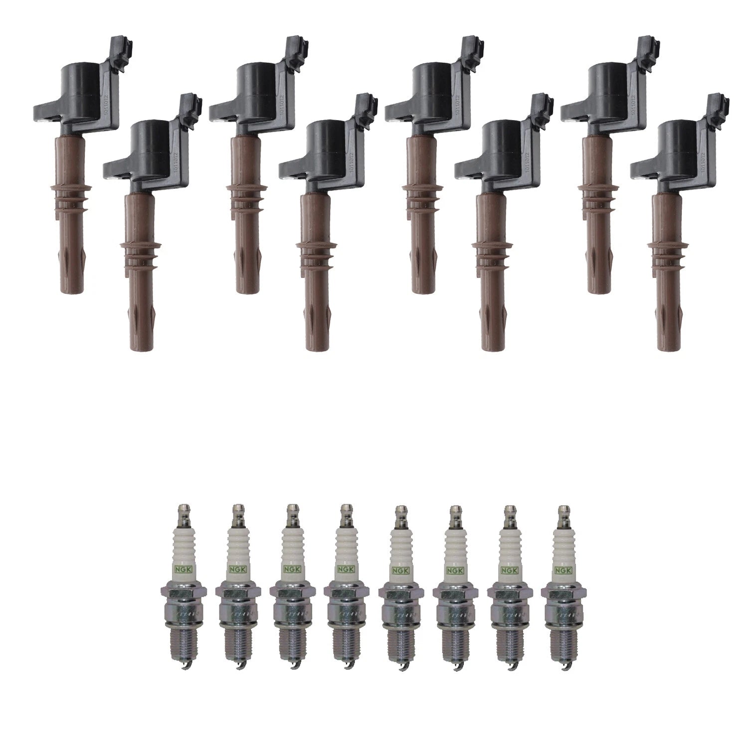 Set of 8 Ignition Coils & NGK Platinum Spark Plugs for F-150 Mustang V8