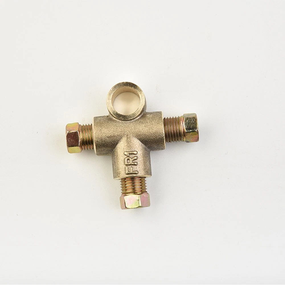 Three-Way Brake T Piece Tee with 3-Male Nuts for M10 3/16 Pipe (Metric)