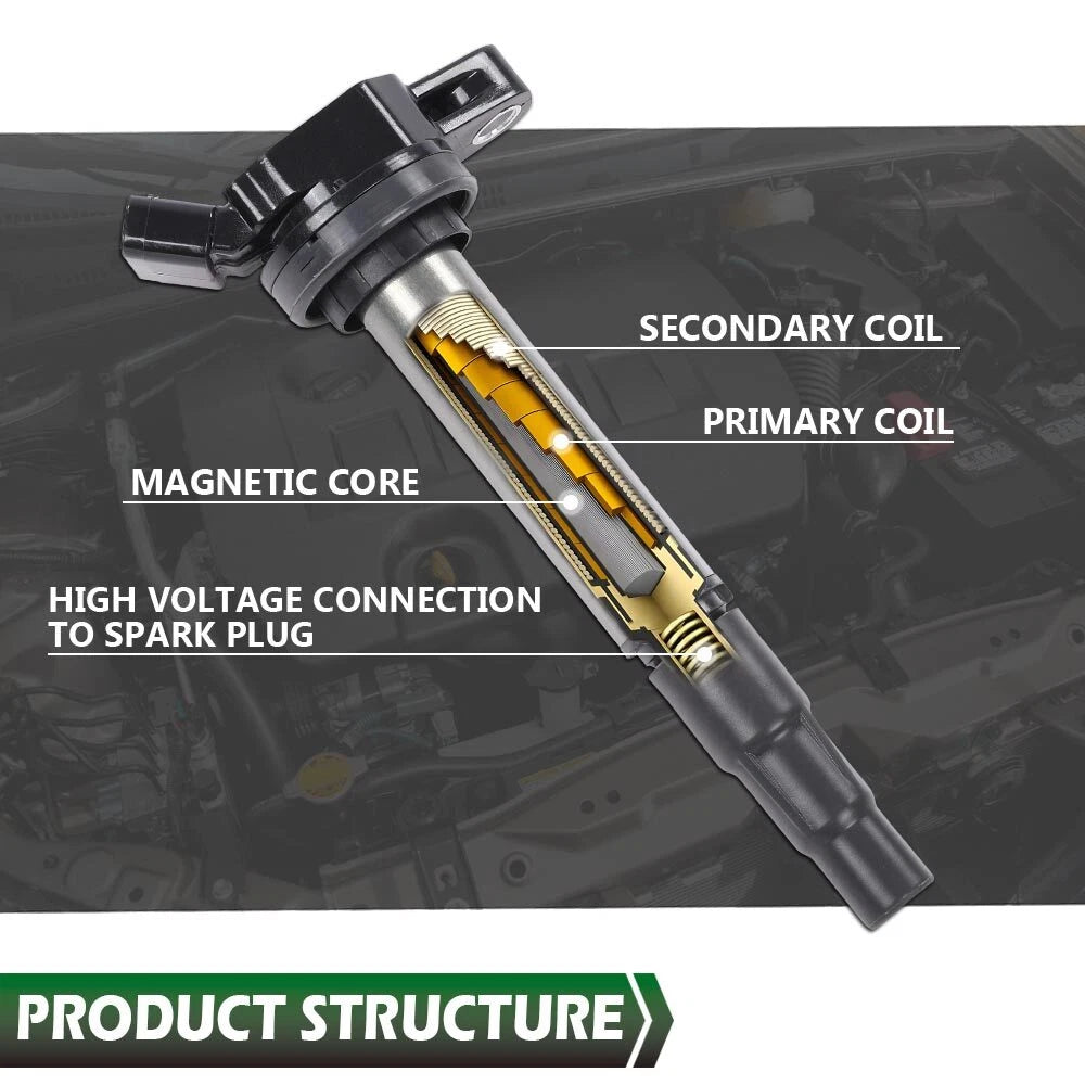 Set of 4 Ignition Coils for Toyota Corolla Prius (2009–2019)