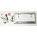 Polished Plate Frame w/Yellow LED&"Stingray"&Brushed Face for 2014-2017 Chevy