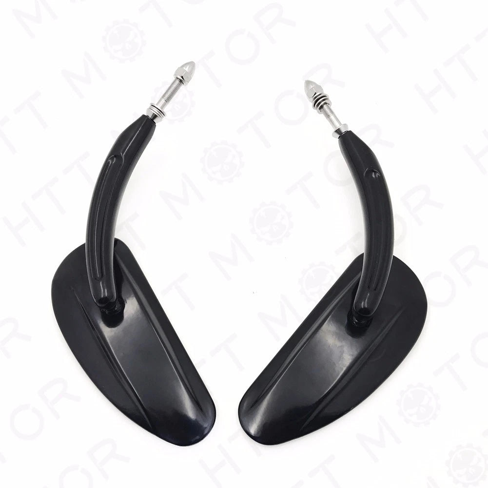Pair of Black Teardrop Racing Mirrors for Harley Street Bob Fat Bob (1982–2017)