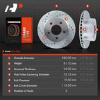 Front Drilled Brake Rotors for Jeep Grand Cherokee Wrangler (1993–1998)