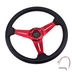 Red Steering Wheel with Slim Quick Release and Hub Adapter for Honda Civic (1996–2000)