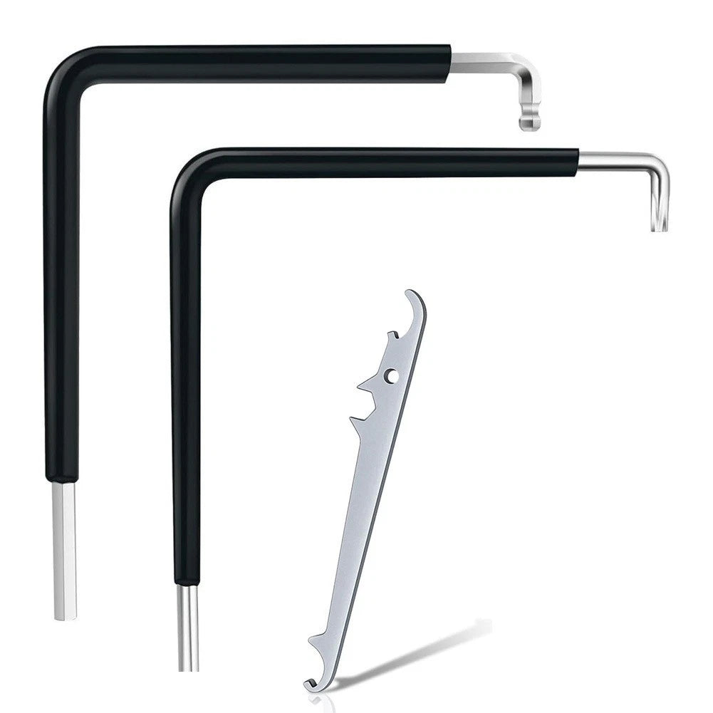 Set of 3 Chrome Window Adjustment Parts with Key and 4mm Socket